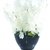 G  G Pretty Artificial White Flowers in a  Boat Shape Pot Vase Plant Home Decoration Furnishing Garden Accessories