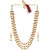 Zaveri Pearls Antique Gold Three Layers Haram Necklace Set-ZPFK4995