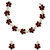 Zaveri Pearls Boutique Sparkling Red Garnet Floral Look With Austrian Diamond Necklace Set - ZPFK5200