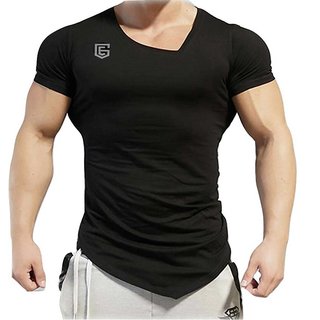 Buy The EG Store Men's Black V-Neck T-shirt Online - Get 56% Off