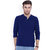 Gallop Blue Henley Long Sleeve T-shirt  For Men