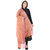 Devam Women's Peach and Gold Silk Banarsi Woven Handloom Dupatta
