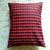 Checked 12 inch cushion cover set of 2 (red)