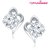 MEENAZ VICTOIAN CURL SOLITAIRE RHODIUM PLATED CZ EARINGS T129