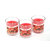 AuraDecor Highly Fragrance Glass Candles Set of 3 (Strawberry Fragrance, Pure Paraffin Wax, Wax Content 50 Grams Net, Burning Time 10 Hours)