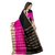 Meia Black & Pink Cotton Silk Self Design Saree With Blouse