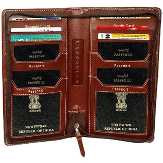 Buy 2gether- Passport Holder For 4 Passports-Brown Online @ ₹985 from ...