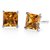 Shiyara Jewells 92.5 Sterling Silver Orange Square Solitaire Studs for women ER04003