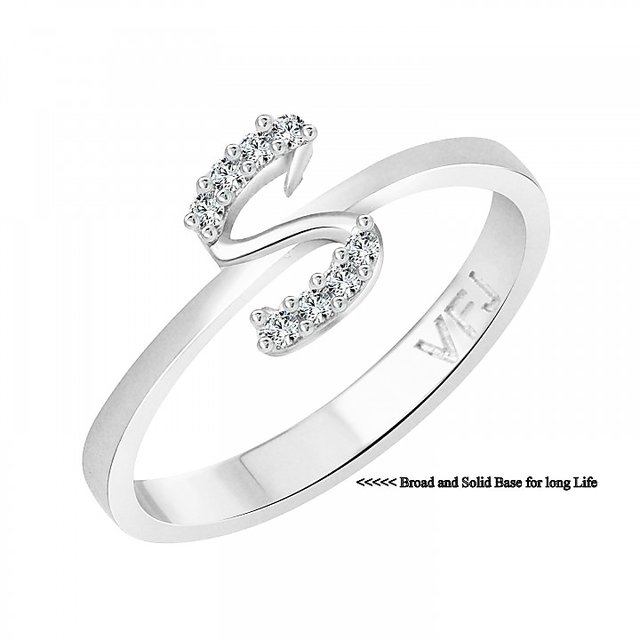 Rhodium Plated Alloy Ring for Girls and 