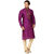 Abc Garments Purple Silk Self  DesignKurta Pyjama Sets