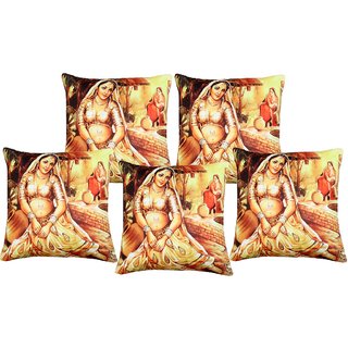 AS Set of 5 pcs of 3D Printed superior quality Digital Cushion Covers 16 inch X 16 inch