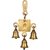 Smart Shophar Brass Belt W/Ganesh Sitting Gift Item Hanging Ganesha with 3 Bell 68003-BHGBL-GL