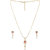 Zaveri Pearls Cubic Zirconia & Ruby Stone With Pearls Drop Stylish Pendant Set - ZPFK4608