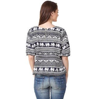 Trendy Women Swagg India Girl's Printed Crepe Top 2025 at ShopCircuit | ONDC