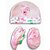 FeatherTouch New Born Baby Cap , Mittens Booties Combo Set , 0-3 months, Infant , Pink White