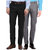 AD & AV Black And Gray Regular Fit Formal Flat Trousers - Pack Of 2