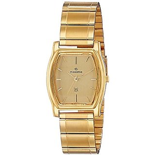 Buy Maxima Quartz Gold Tonneau Men Watch 14752CPGY Online 895 from ShopClues