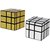 Ykl World 2 Pack Mirror Cube Puzzle 3X3,Golden  Silver