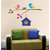 New Way Decals-Wall Sticker (4607) ''Colourful Sparrows And Its Home''