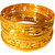 KAAYRA Designer Gold Plated Brass Set Of 6 Bangles for women ( 2 kada  4 bangles set)