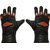 Tahiro Black N Orange Winter Leather Driving Gloves - Pack Of 1