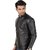 Biker solid Black Leather jacket