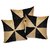 Zikrak Exim Gig Design Cushion With Button Beige  Black (3 Pcs Set)