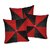 Zikrak Exim Gig Design Cushion With Button Red  Black (3 Pcs Set)