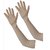 Beige Set of 2 Arm Sleeves Elbow Sleeves Full Hand Cooling Sun Protection Cover 1 Pair Full Hand Gloves for Women