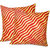 Zikrak Exim Zig Zag Pintucks Cushion Cover Red & Yellow (2 Pcs Set)