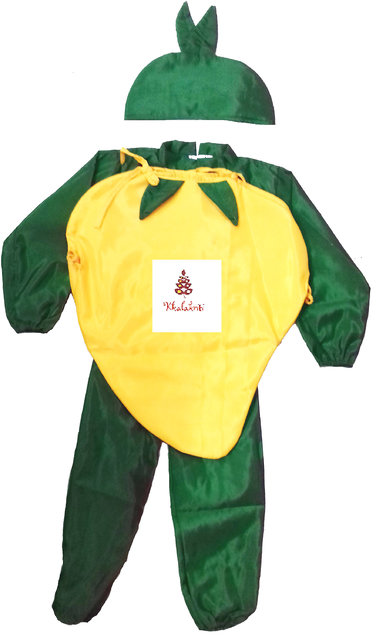 Mango Fruits Costume only cutout with Cap for Annual function/Theme Party/ Competition/Stage Shows/Birthday Party Dress