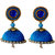Handmade Silk Thread Dark Sky Blue Dangler Jhumka Earrings Model 2