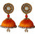 Handmade Silk Thread Orange Dangler Jhumka Earrings Model 1