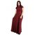 Raas Prt Wine Crepe and Lace Flared Gown