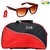 Elligator Red Stylish Travel Bag With Free Brown Sunglasses