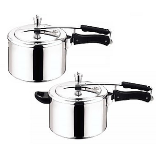 Buy Fabiano (ISI) 2pc Aluminium Pressure cooker set - 3L 5L combo with ...