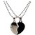 Style Tweak Silver and Black Broken Heart Pendant Necklace