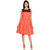 VS FASHION Women's Casual Printed Sleeveless Orange Rayon dress