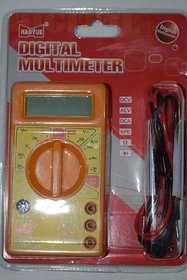 D830D Digital Multimeter LCD AC DC Measuring Voltage Current, Small, Yellow