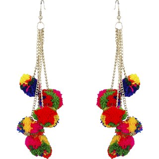 Buy Jewels Gold Traditional Ethnic Simple Designer Latest Pom Pom Earrings Set For Women Girls Online 219 From Shopclues It is charming for the winter fashion and parties.