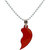 Style Tweak Silver and Red Broken Heart Pendant Necklace
