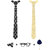 Visach Reversible Hex Tie For Men with three free accessories(VSHEXTIE211-Blk-Gldn)