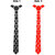 Visach Reversible Hex Tie For Men with three free accessories(VSHEXTIE213-Blk-Red)