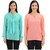 Timbre Women Stylish Long Sleeves Georgette Tops Combo Pack Of 2