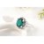 Classy Silver Plated Ring With Green Stone and American Diamond
