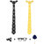 Visach Reversible Hex Tie For Men with three free accessories(VSHEXTIE222-Blk-Gldn)