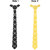 Visach Reversible Hex Tie For Men with three free accessories(VSHEXTIE222-Blk-Gldn)