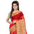 Glory sarees Red Brasso Self Design Saree With Blouse