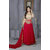 Aika Women's Net And Georgette Designer Anarkali Gown (Free SizeRed)-GO022-Classic Gold-Red