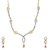 Aabhu Gold Plated American Diamond Necklace Set / Jewellery Set with Earrings For Women / Girls